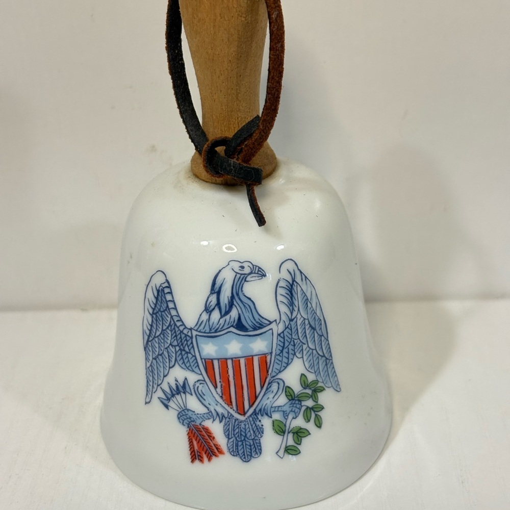 Bell, Decor USA Ceramic Bell with Eagle Design#servicemen#Military#collection